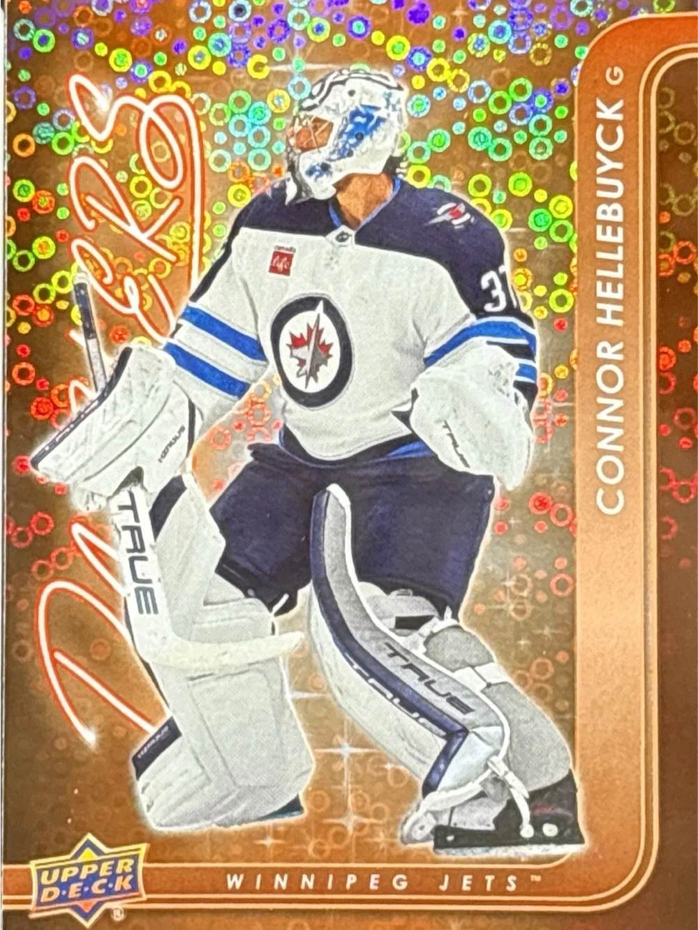 Upper Deck Dazzler Conner Hellebuyck Winnipeg Jets Goalie Trading Card